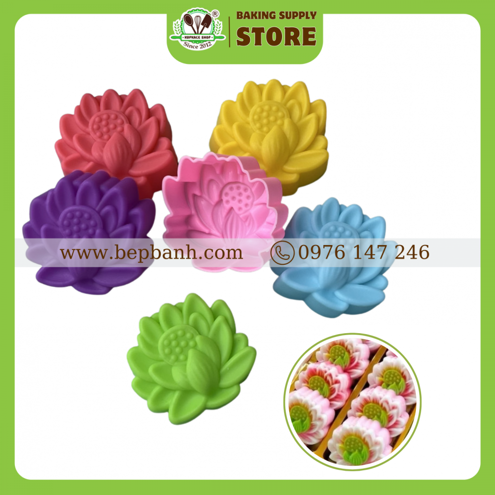 Set 10 Khuôn silicon rời Sen 3D 5cm