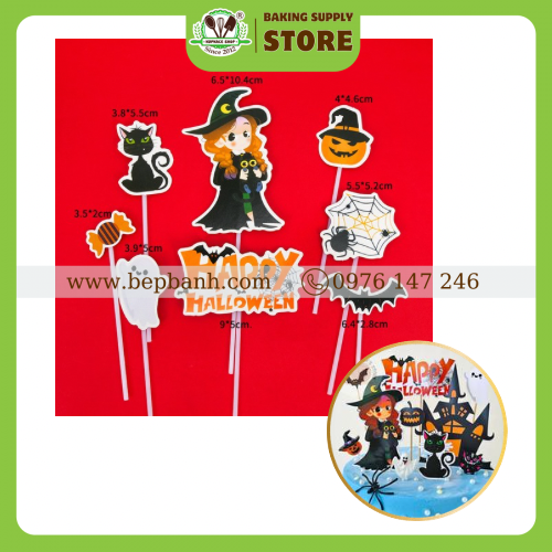 Topper cắm bánh 8 halloween Topper cắm bánh 8 halloween