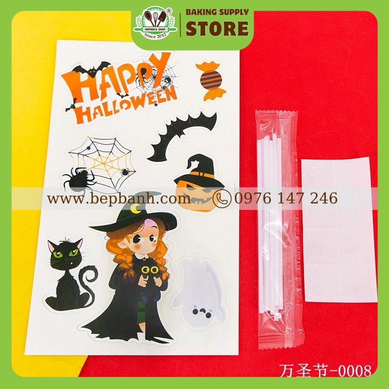 Topper cắm bánh 8 halloween Topper cắm bánh 8 halloween