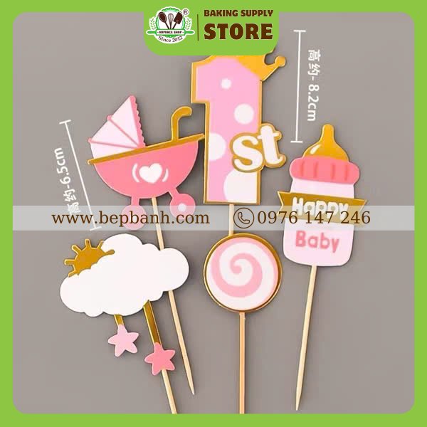 Topper cắm bánh - Thôi nôi bé gái Topper cắm bánh - Thôi nôi bé gái