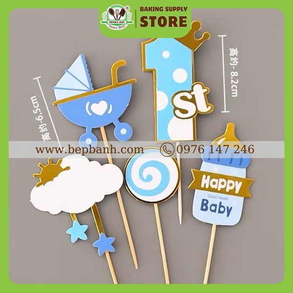 Topper cắm bánh - Thôi nôi bé trai Topper cắm bánh - Thôi nôi bé trai