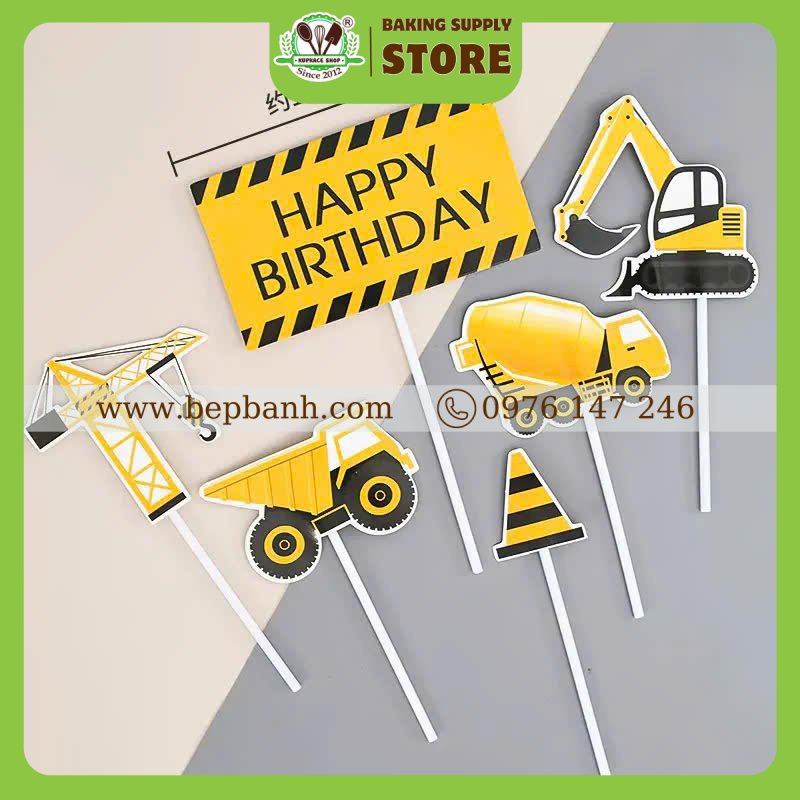 Topper cắm bánh - Xe công trình Topper cắm bánh - Xe công trình