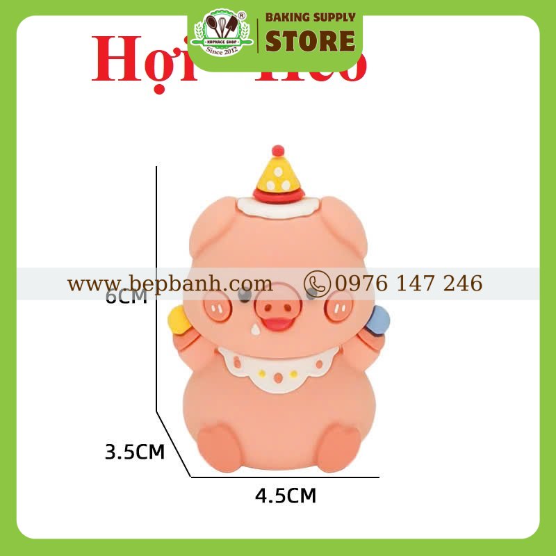 Trang trí bánh kem - Heo silicon Trang trí bánh kem - Heo silicon