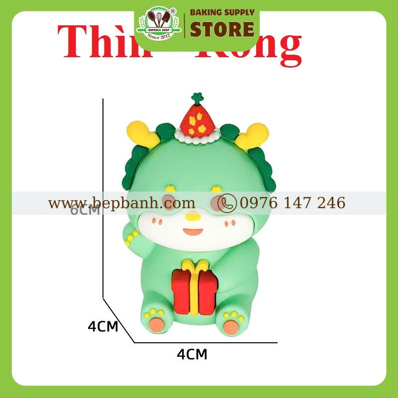 Trang trí bánh kem - Rồng xanh silicon Trang trí bánh kem - Rồng xanh silicon