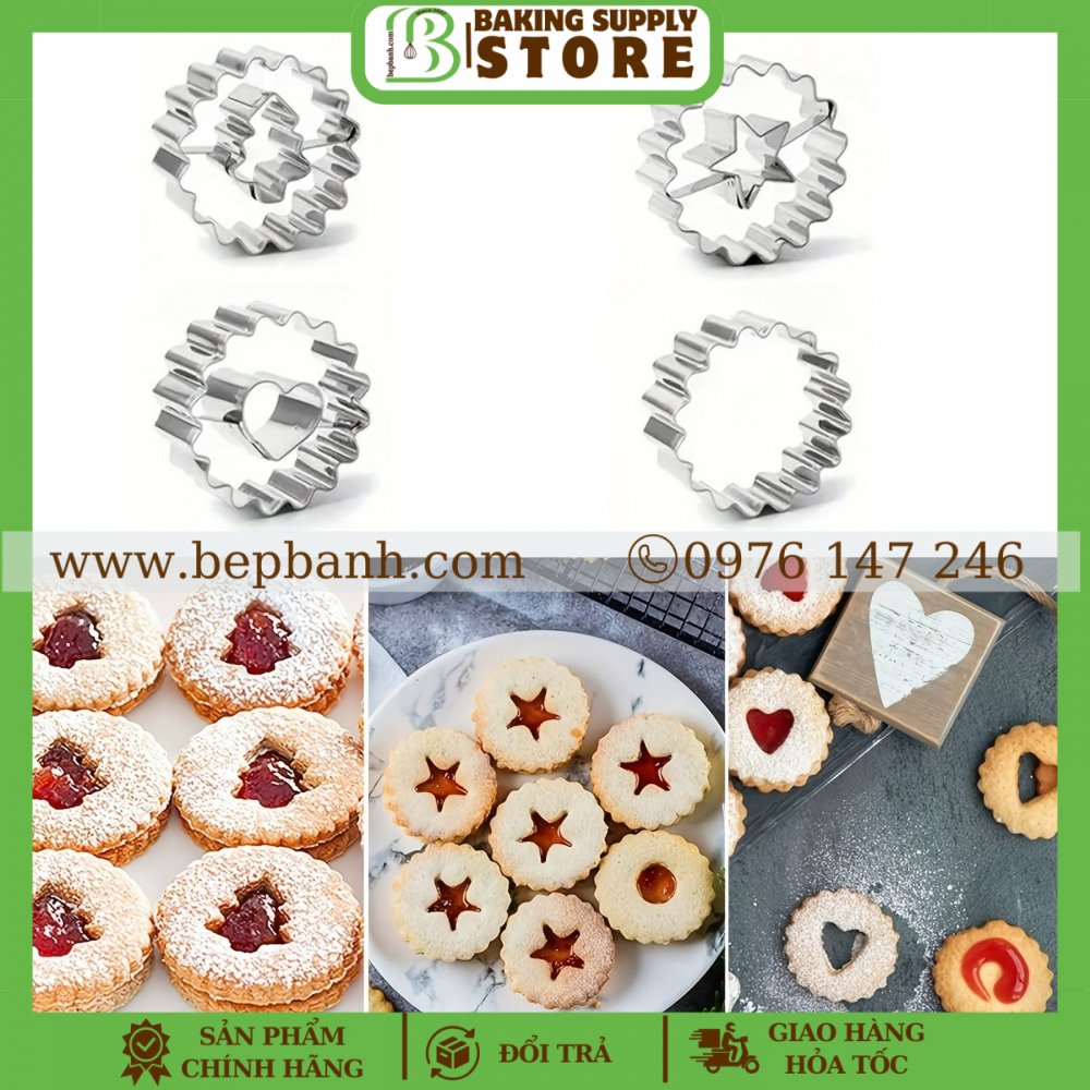 Bộ 4 khuôn inox tròn răng cưa