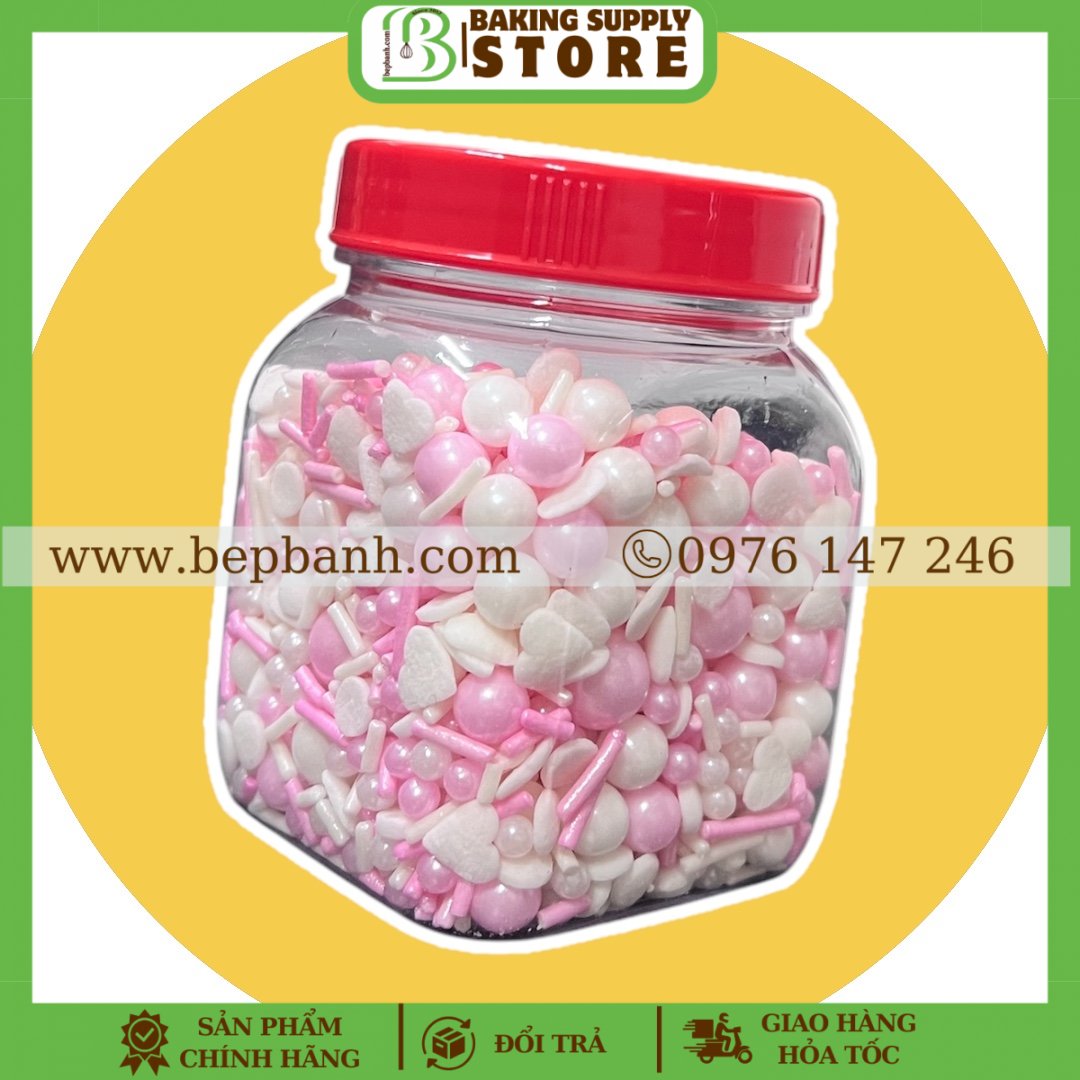 Bông đường trắng hồng 100gr