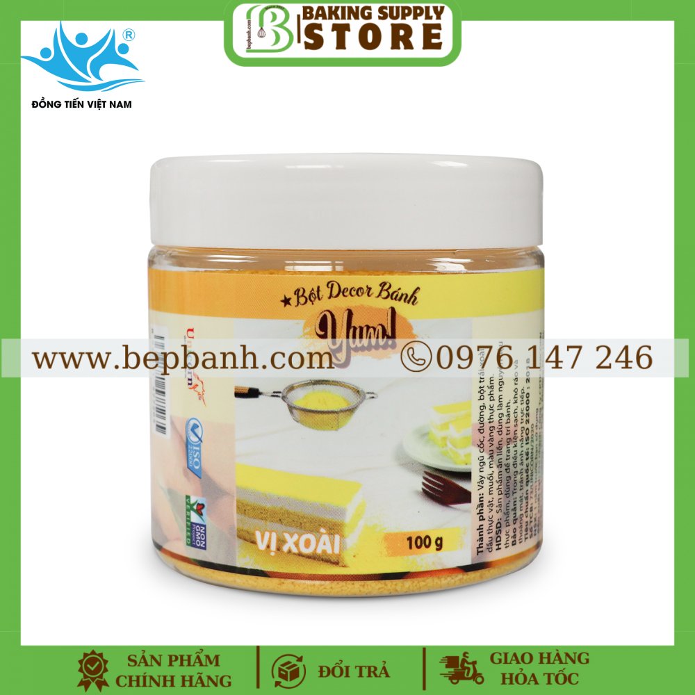 Bột rắc Decor trang trí bánh Yum Unicorn 100g vị Xoài