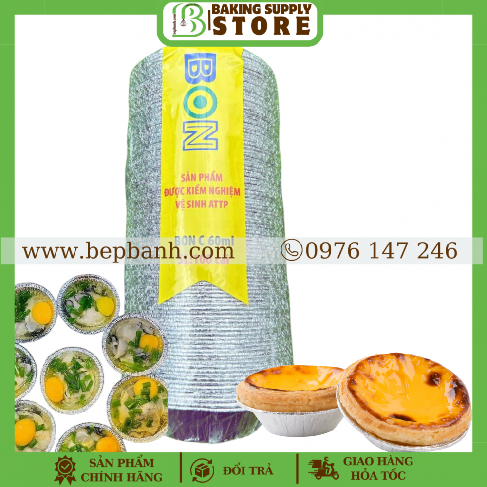 Chén tart giấy nhôm BON (100c) Chén tart giấy nhôm BON (100c)