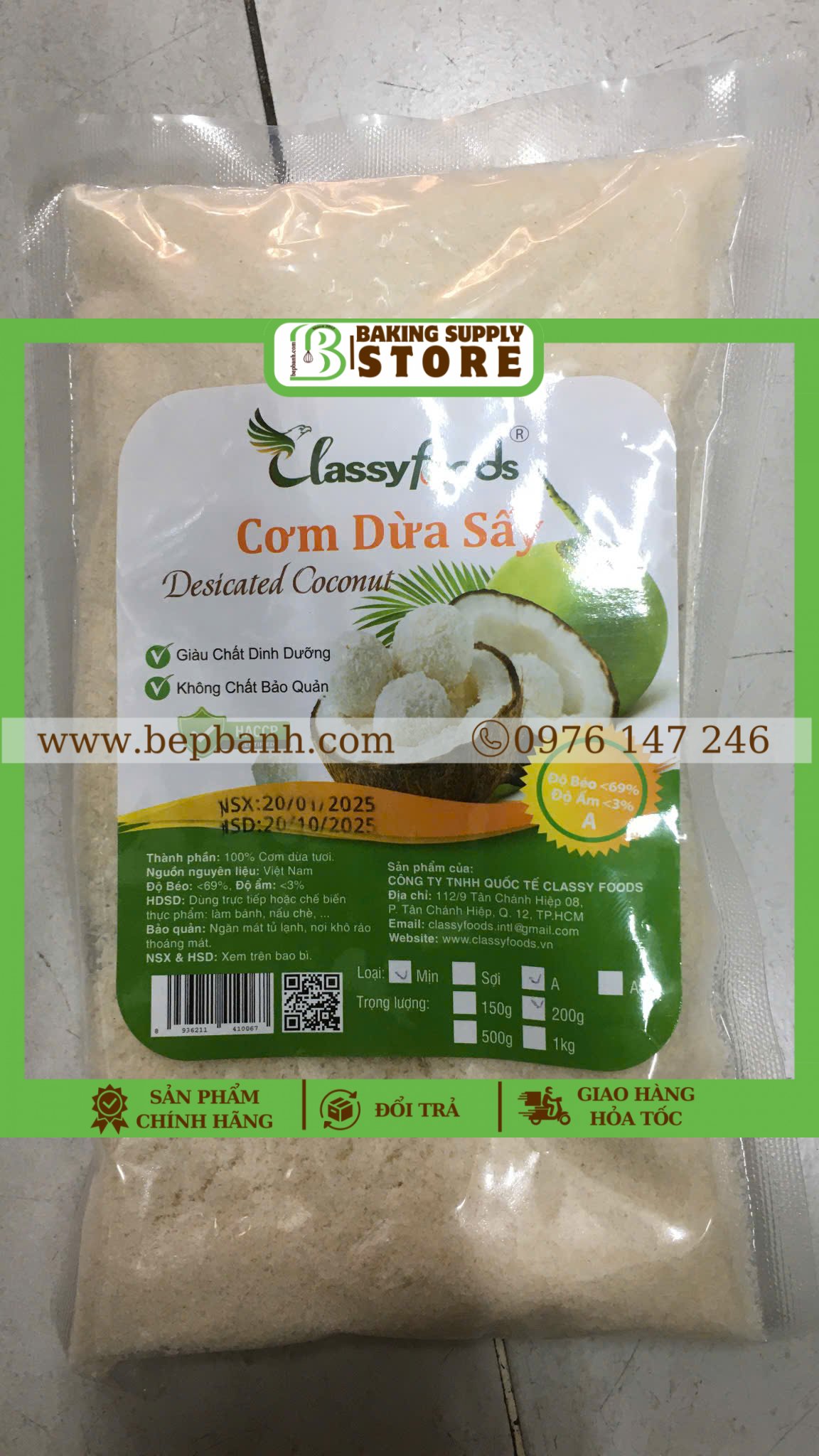 Cơm dừa sấy mịn 200gr