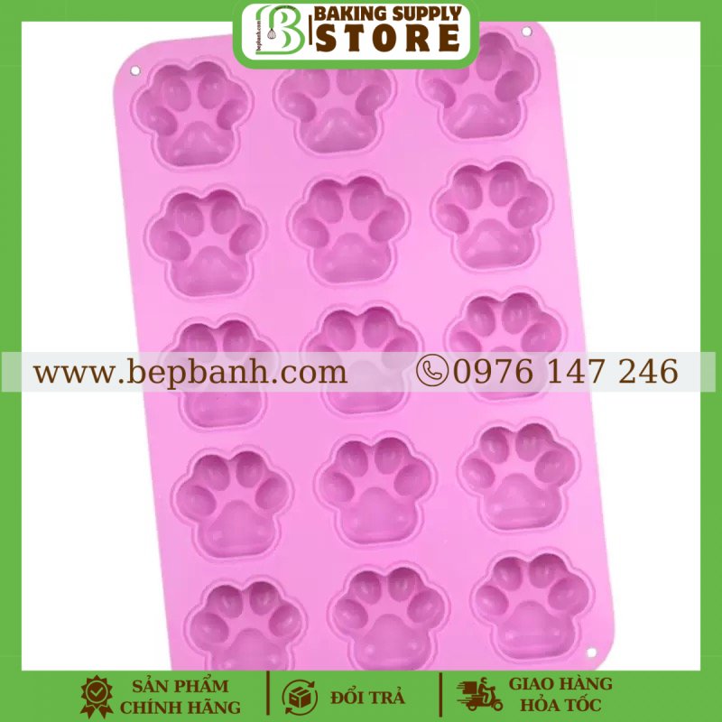 Khuôn silicon 15 chân mèo 4.5cm Khuôn silicon 15 chân mèo 4.5cm