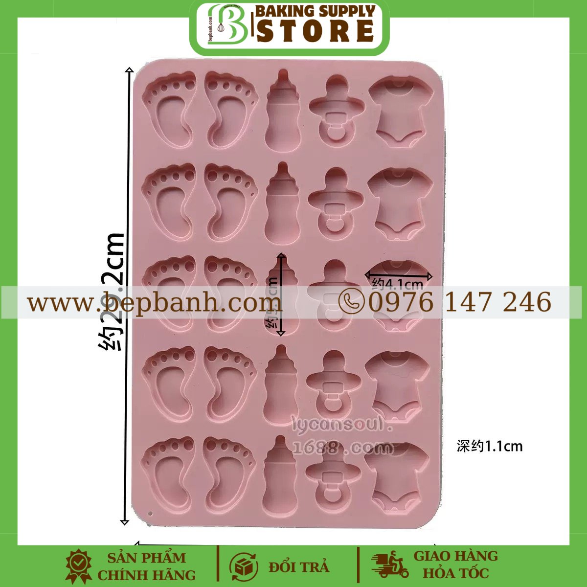 Khuôn silicon 25 em bé