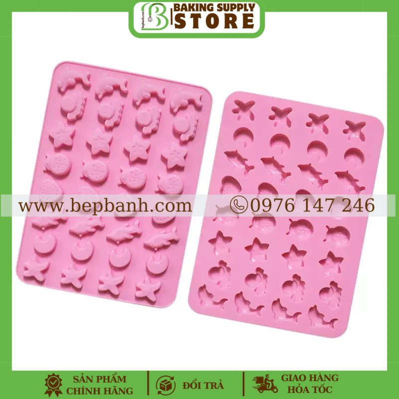 Khuôn silicon 32 sinh vật biển nhí Khuôn silicon 32 sinh vật biển nhí