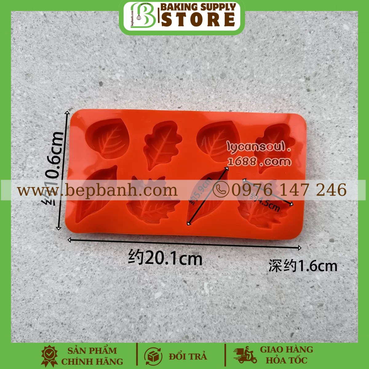 Khuôn silicon 8 lá rừng