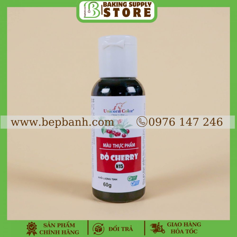 Màu thực phẩm Unicorn 60gr - N15 Đỏ cherry