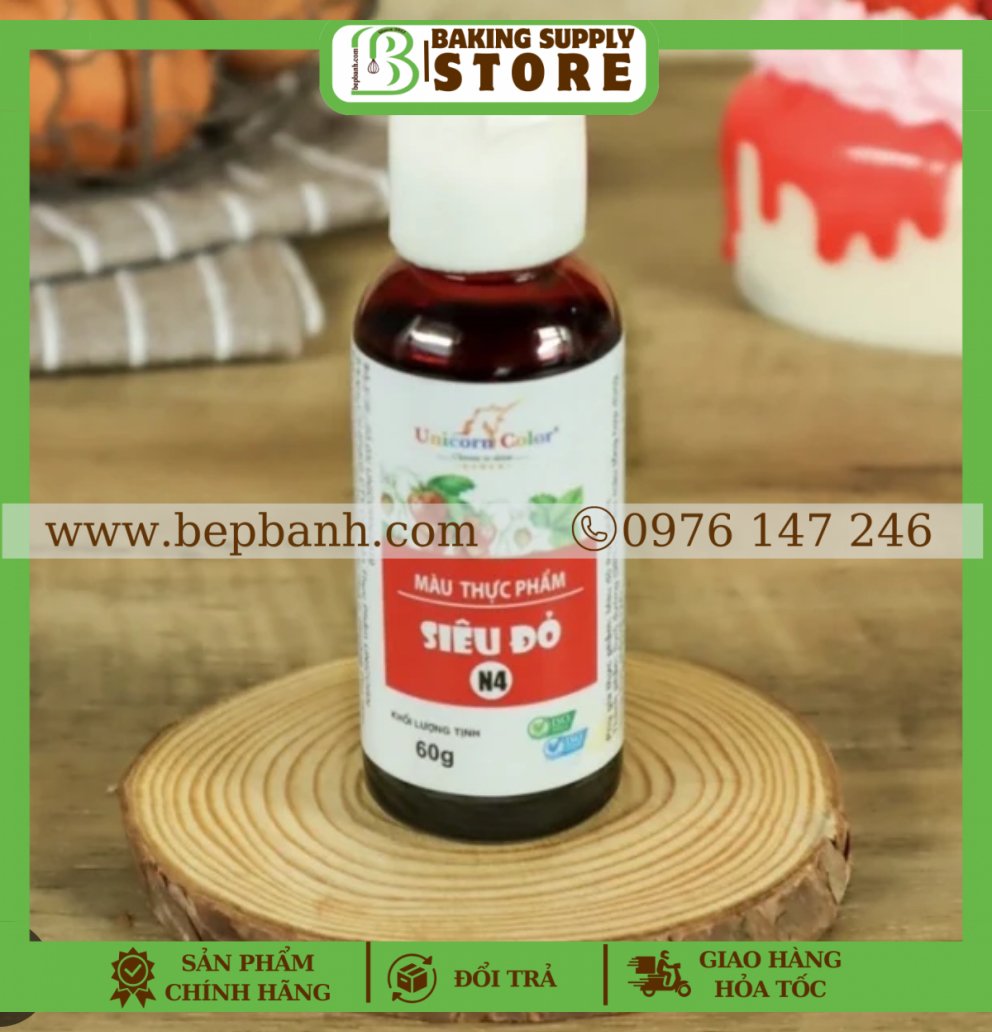 Màu thực phẩm Unicorn 60gr - N4 Siêu đỏ