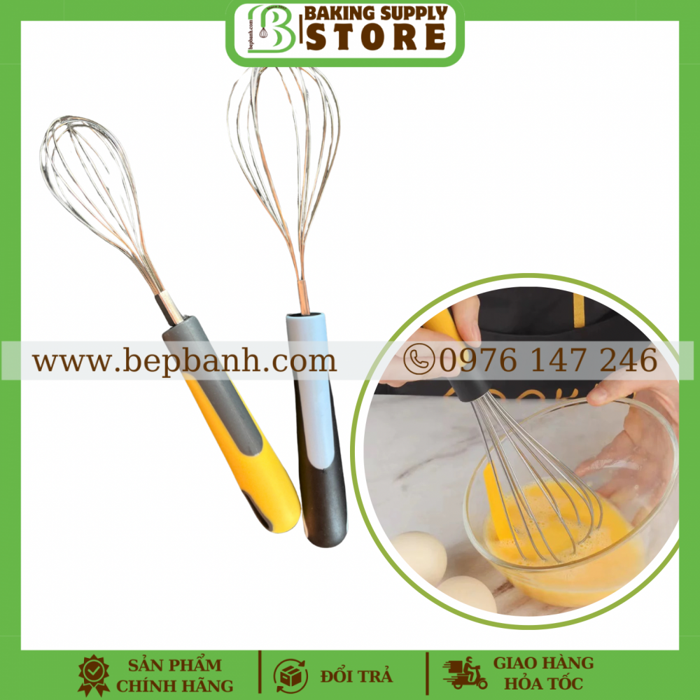 Phới lồng đánh trứng cán nhựa Phới lồng đánh trứng cán nhựa