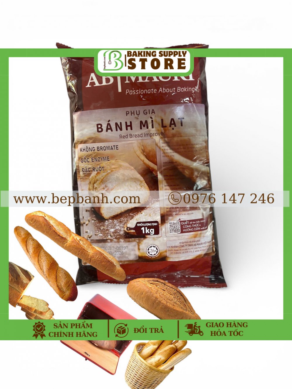 Phụ gia Mauri bánh mì lạt (không phải là men)