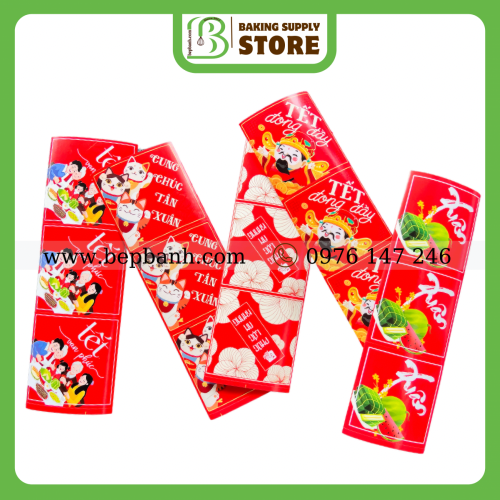Tem dán năm mới - 3 con 8cm