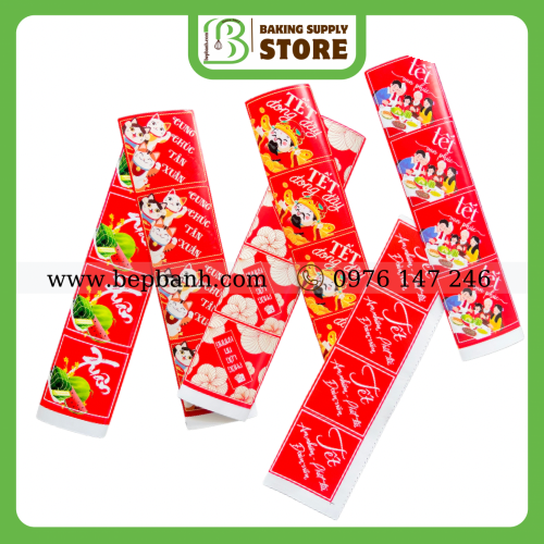 Tem dán năm mới - 4 con 6cm