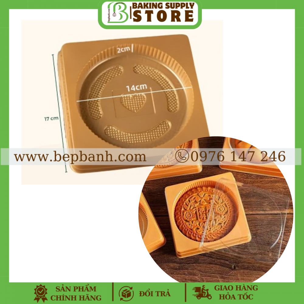 Bộ 5 Khay nắp pet 14cm bánh 300gr