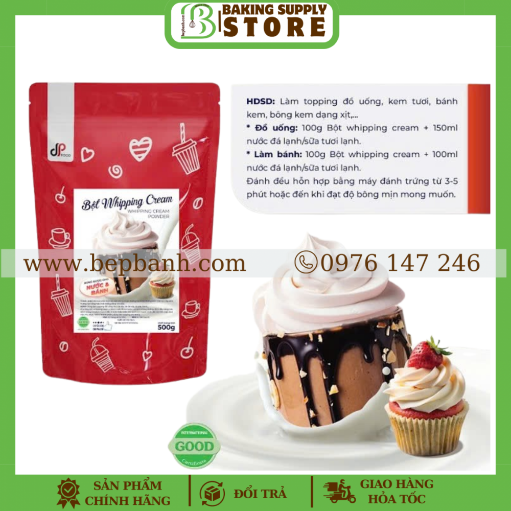 Bột kem whipping cream DP 500g Bột kem whipping cream DP 500g