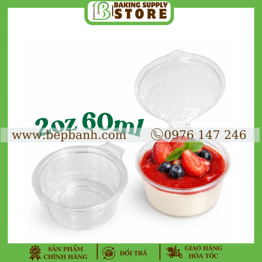 Cây 50 Hũ PET nắp liền 2oz 60ml