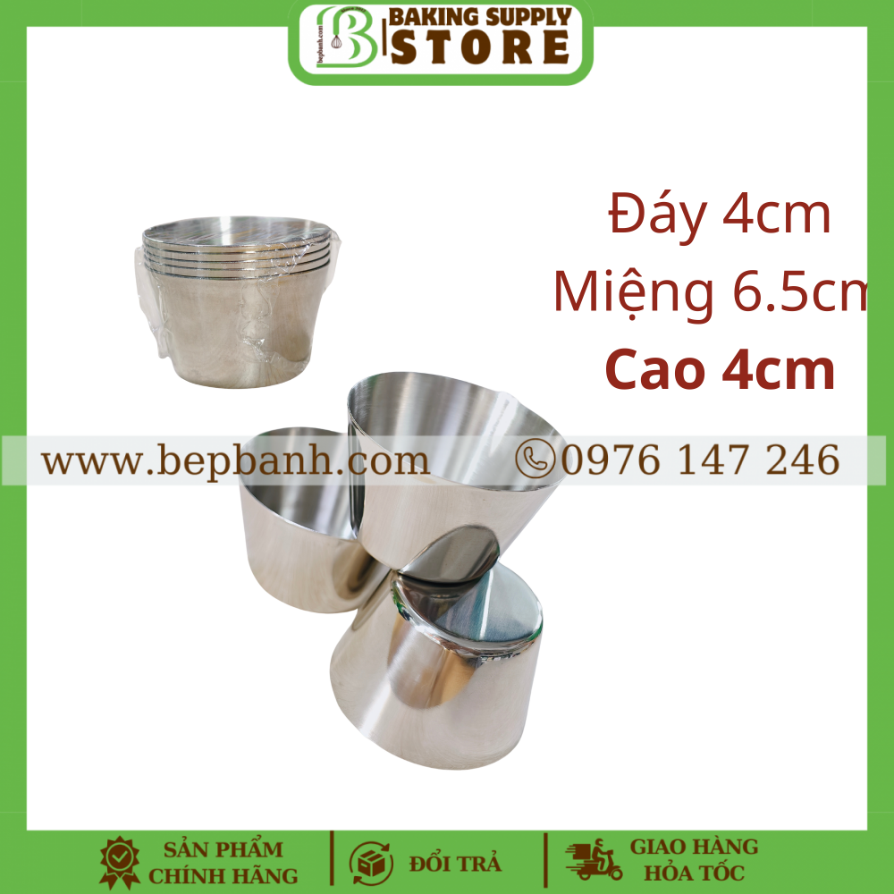 Chén cup inox đáy 4cm (5c) Chén cup inox đáy 4cm (5c)