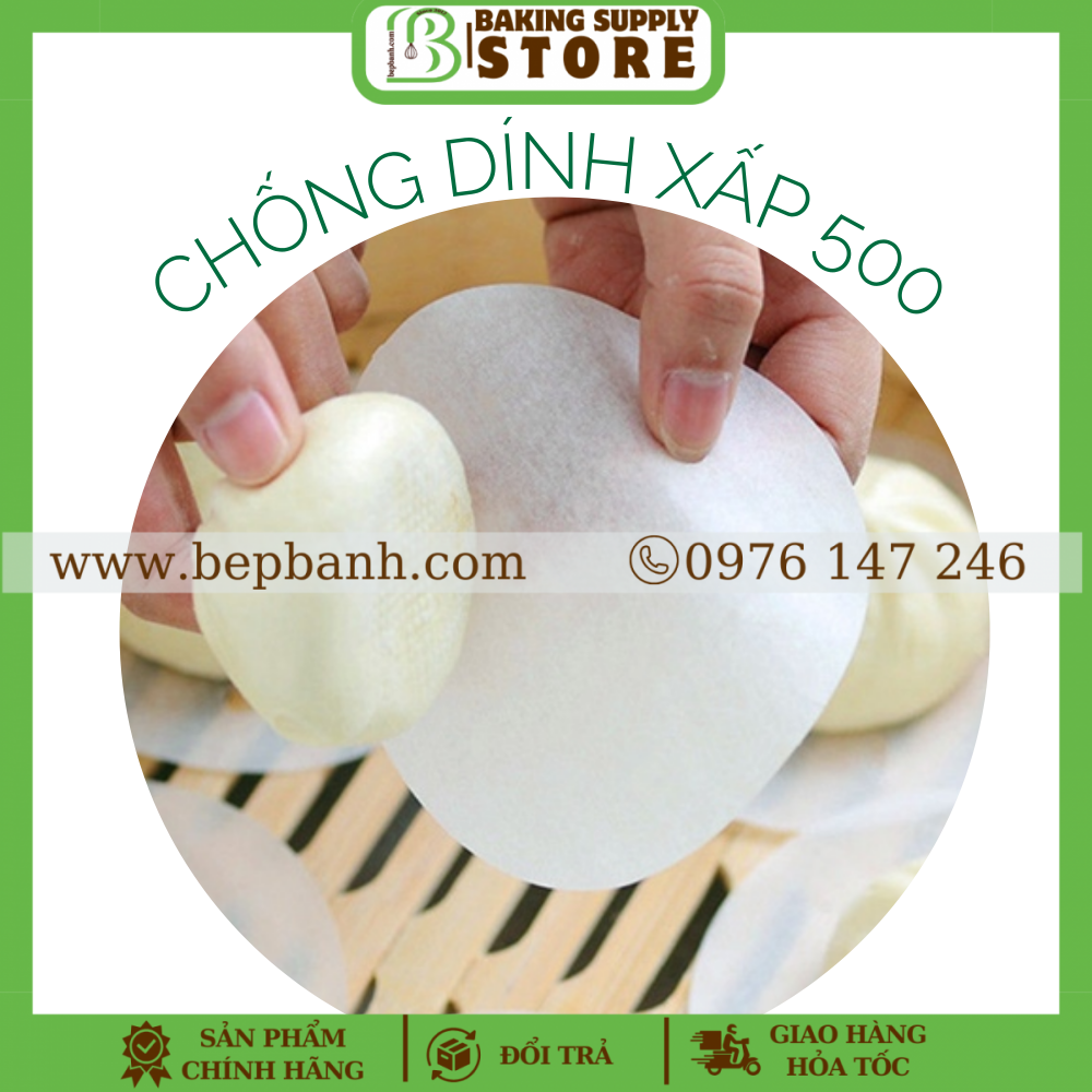 Giấy lót bánh bao TRÒN 10cm / xấp 500