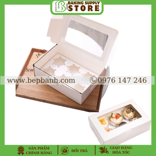 Hộp giấy đựng cupcake 6 ô