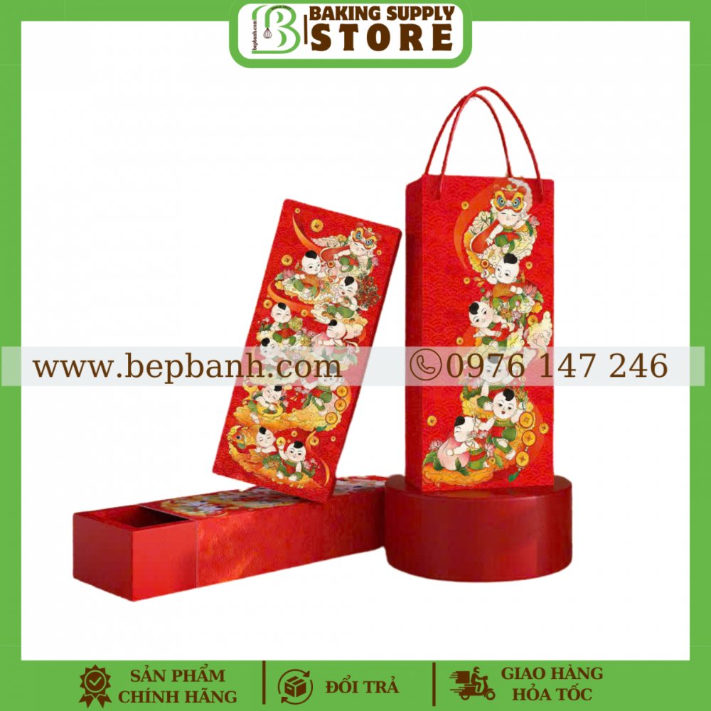 Hộp giấy đựng bánh dứa Đông Hồ