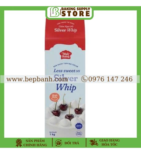  Kem Topping Silver whip - đỉnh bạc (Giảm Ngọt 1kg)