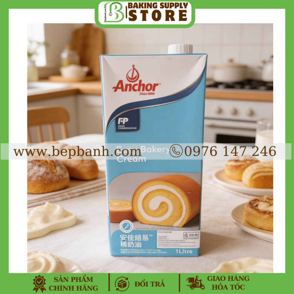 Kem tươi whipping cream Anchor Easy Bakery Cream 1L Kem tươi whipping cream Anchor Easy Bakery Cream 1L
