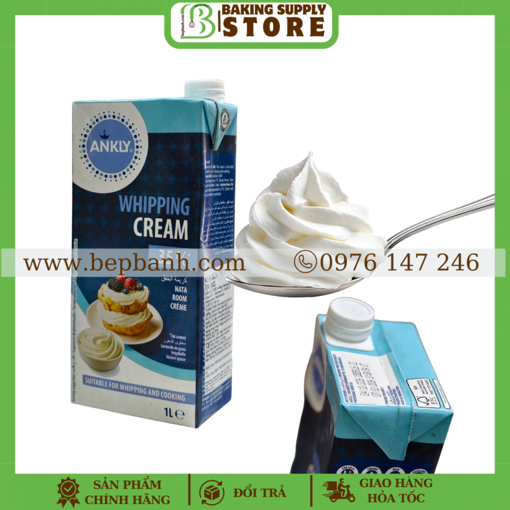 Kem tươi Whipping cream Ankly 1L Kem tươi Whipping cream Ankly 1L