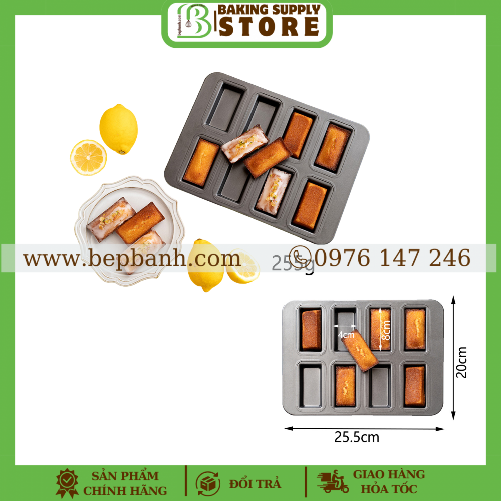 Khay nướng 8 ô chữ nhật