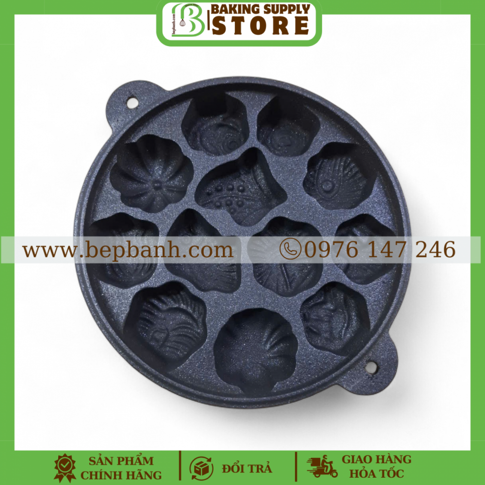 Khuôn bánh thuẫn bông lan 12 bông TL3kg