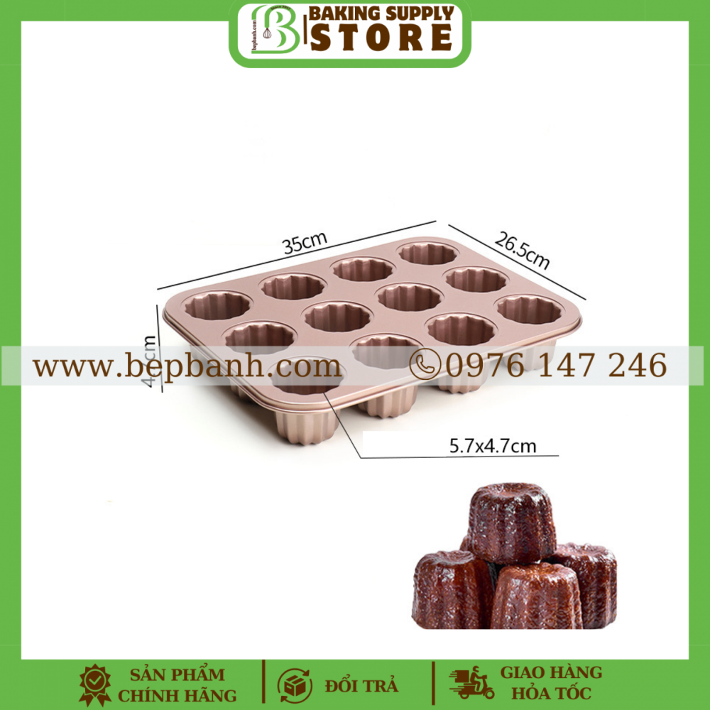 Khuôn cannele 12 ô Khuôn cannele 12 ô