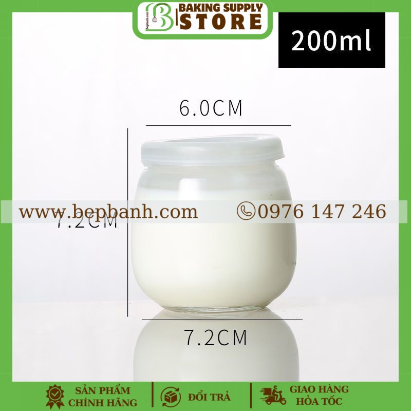 Lốc 6 hũ thủy tinh béo 200ml