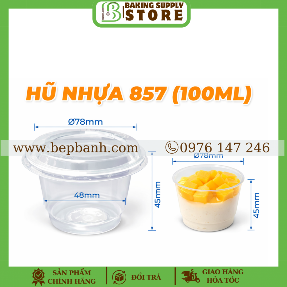 Ly nhựa nắp tròn 857 100ml