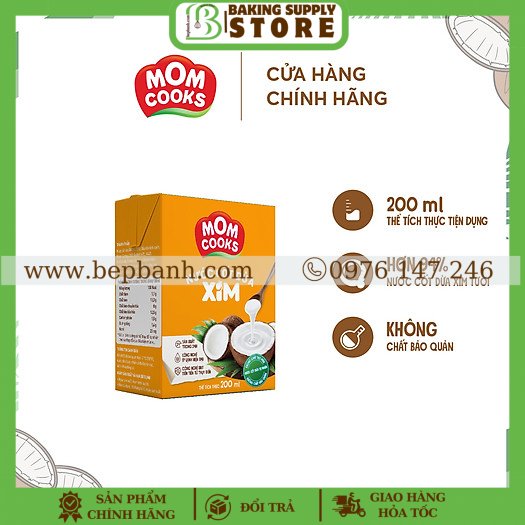 Nước cốt dừa xim Mom Cooks giấy 200ml