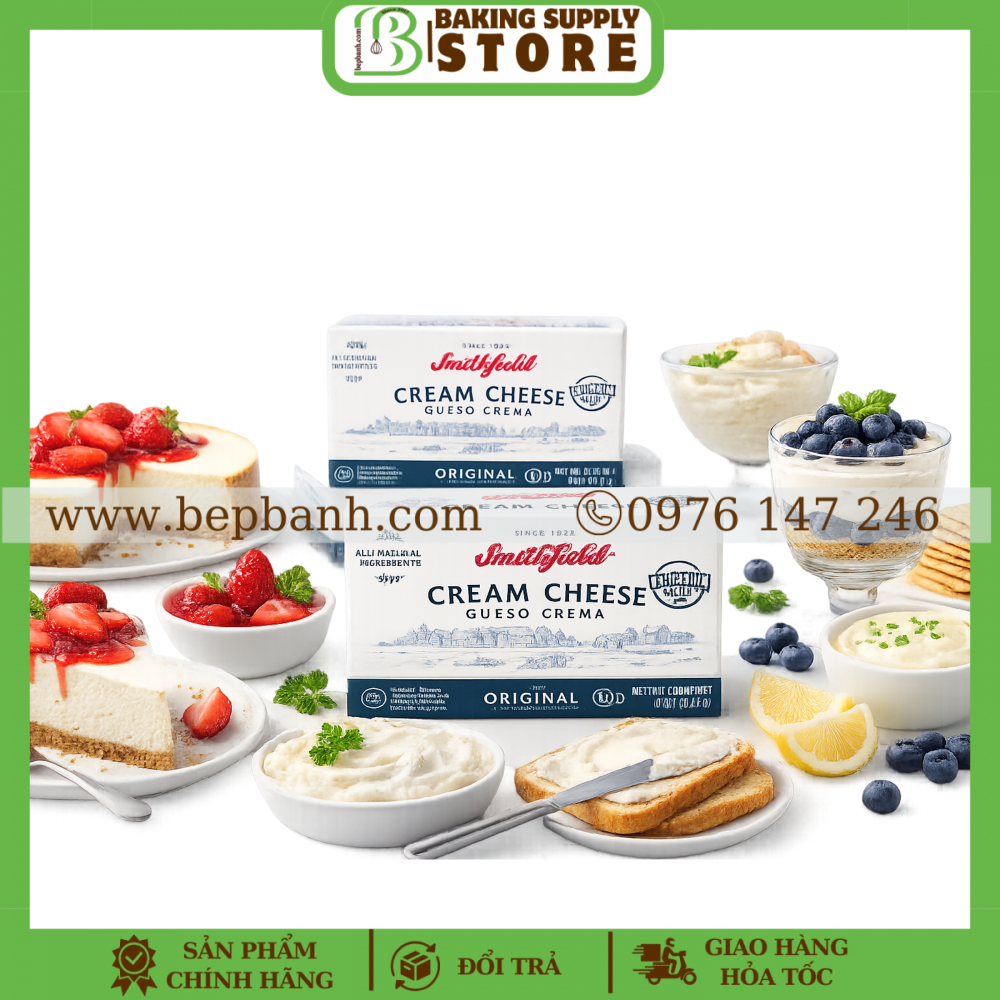 Phô mai kem Cream Cheese Smithfield 227g