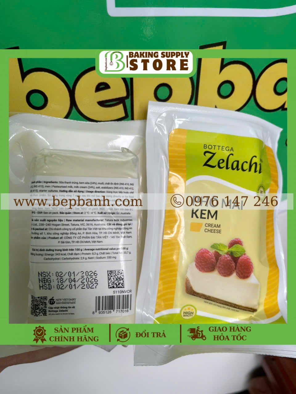 Phô mai kem Cream cheese Zelachi 200g Phô mai kem Cream cheese Zelachi 200g