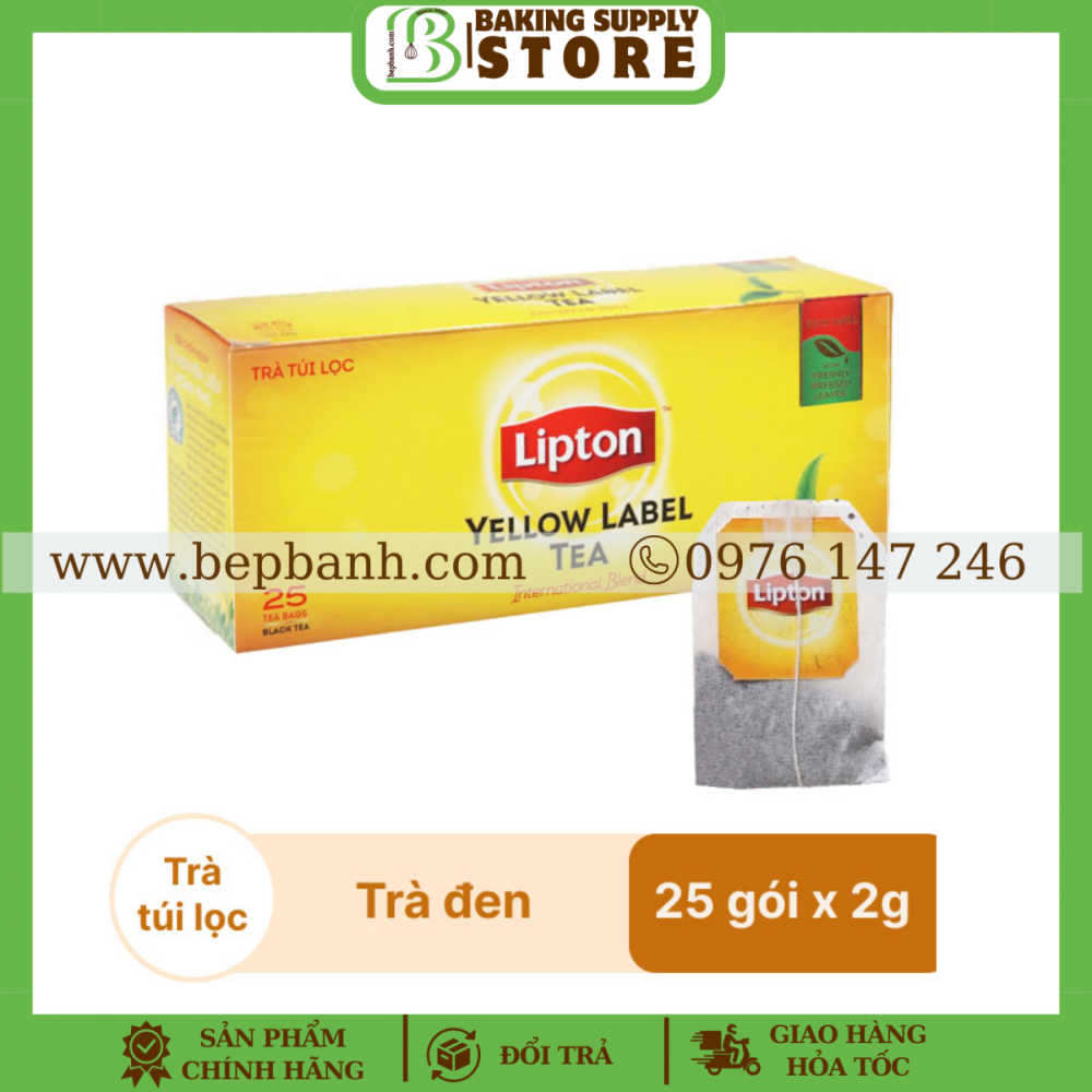 Trà túi lọc Lipton nhãn vàng 25tx2gr