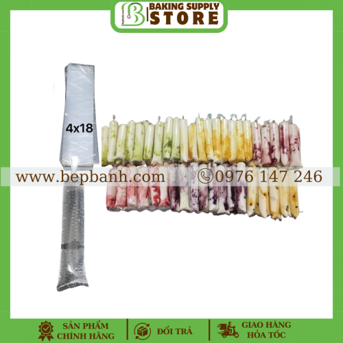 Túi nylon sữa chua dài 4x18 100g Túi nylon sữa chua dài 4x18 100g