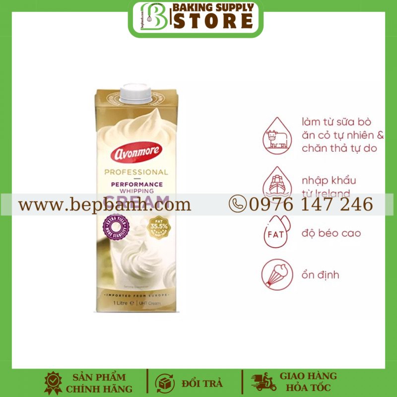 Kem tươi Whipping cream Avonmore 1L Kem tươi Whipping cream Avonmore 1L