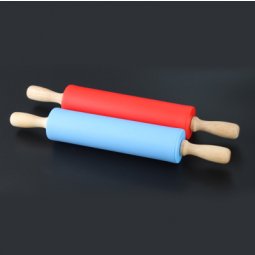 Cây cán bột silicon lăn tay gỗ nhỏ