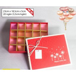 Hộp quà chữ nhật 20 ô Happy every day đỏ