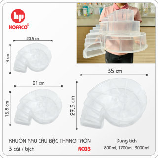 Khuôn rau câu bậc thang tròn Hofaco RC03