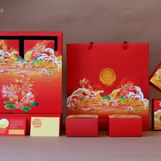 Hộp giấy trung thu 4 bánh > 200gr ( 4 hộp con ) - Vọng Nguyệt