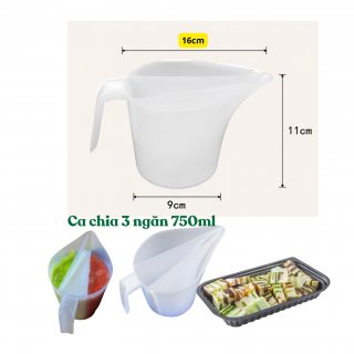 Ca nhựa 3 ngăn đổ rau câu sơn thủy