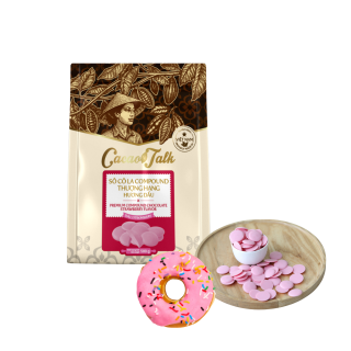 Chocolate nút Hồng dâu compound Cacao Talk 500gr